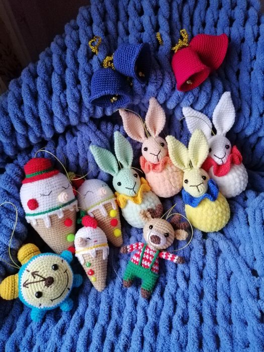 Игрушки на ёлку, новогодние игрушки, новорічні іграшки , оленя, зайчик