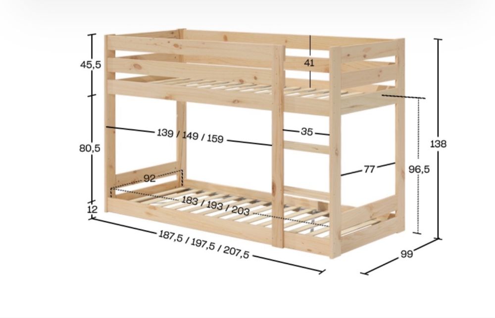 Beliche Montessori com estrado de ripas – Acabamento: Branco nórdico