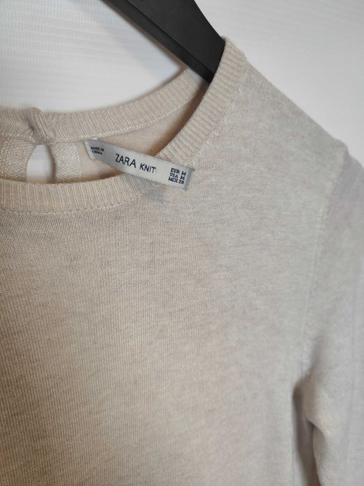 Damski Sweter Bezowy  z Dlugim Rekawem Zara (M)