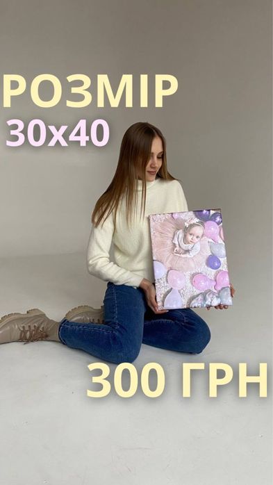 Картина на холсті ! Фотопортрет! Подарунок. Картина на полотні