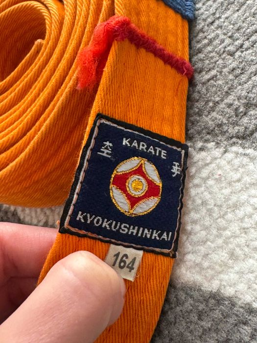 Pasy Karate Kyokushin pomarańczowy żółty