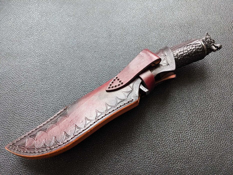 Мисливський ніж з дамаської сталі Wolf Damascus. нож охотничий дамаск