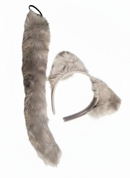 Conjunto bandolete e cauda unissexo, acessórios carnaval de lobo /gato