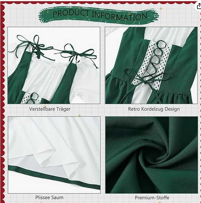 Sukienka wiktoriańska Cosplay strój przebranie kostium elfa XL