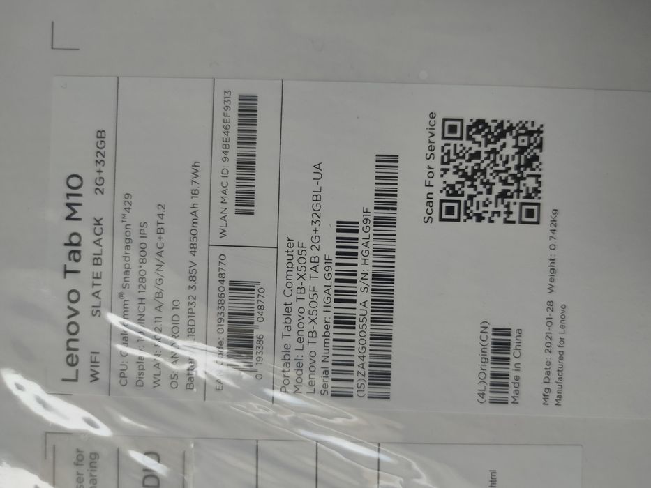 Розпродаж! Планшет LENOVO TAB M10 HD