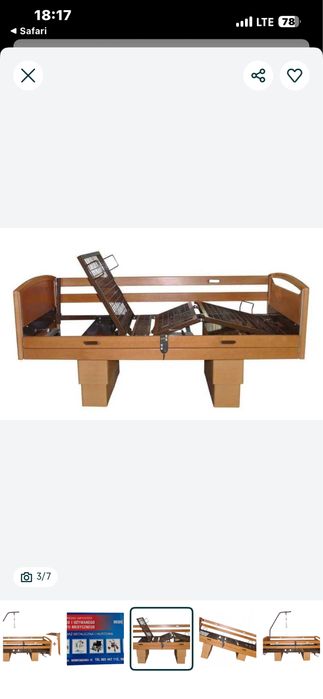 Łóżko rehabilitacyjne elektryczne Wibo 4F - KÓŁKA + BARIERKI