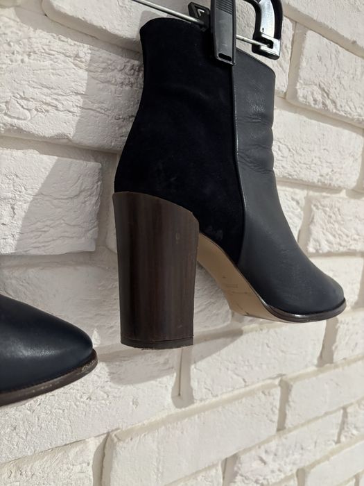 Botki Massimo Dutti skóra naturalna zamsz