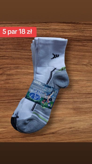 Skarpety męskie sportowe 5 par 18 zł