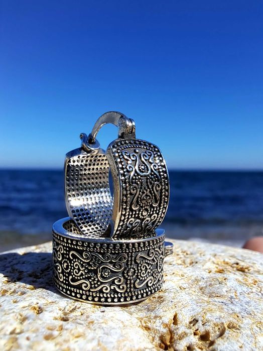 Сережки срібні кільця 15мм sterling silver 925