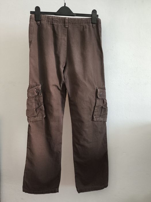 Decathlon Quechua 38 M bojówki brąz low waist cargo regular fit bawełna trekking