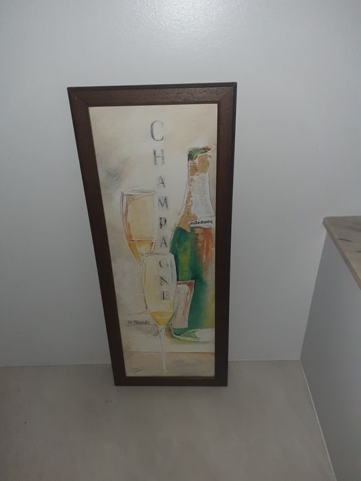Quadro champanhe 35x70cm