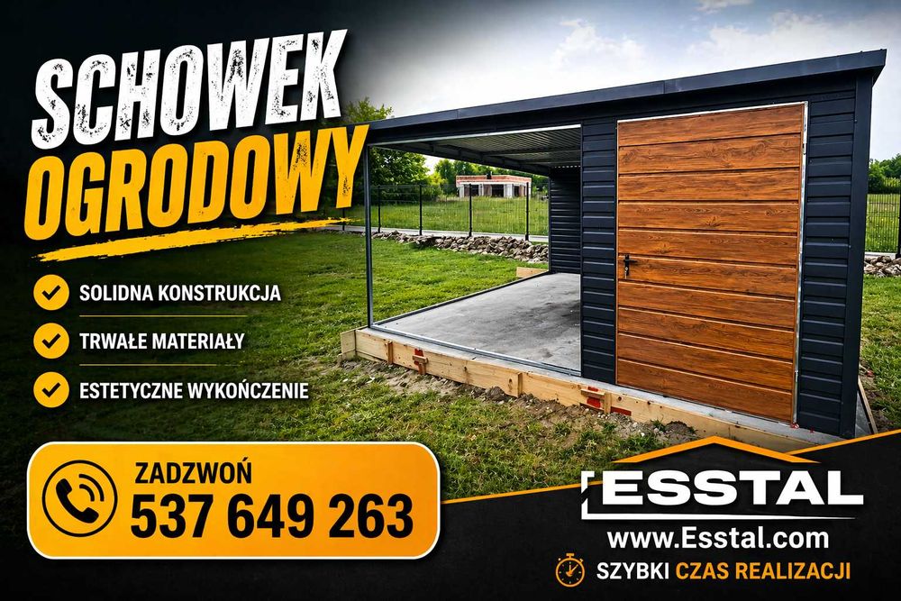 Garaż Blaszany| Blaszane| Wiata|Ogrodowa |Magazyn |Schowek  - ESSTAL-