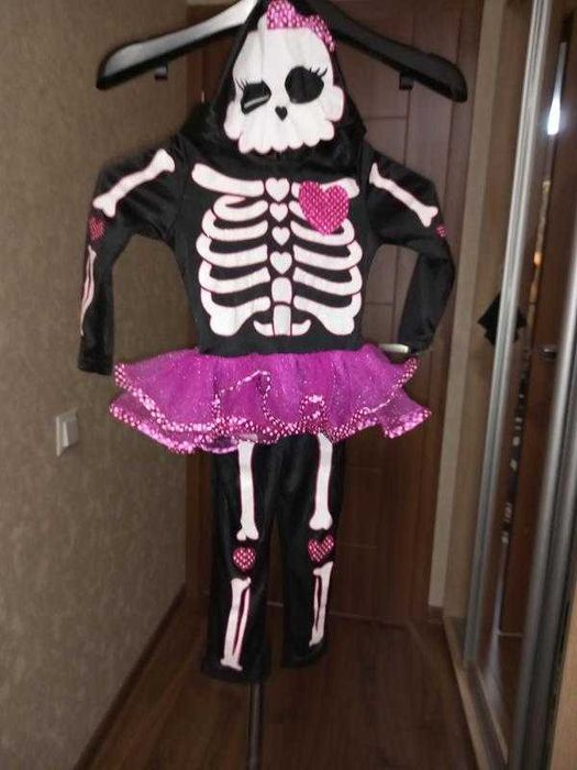 Костюм скелет девочка Хэллоуин