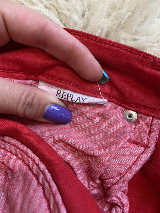 Джинсы replay красные