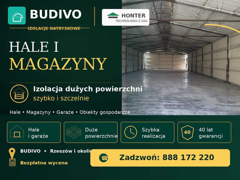 Ocieplenie hali i magazynu pianą PUR | Izolacja poddasza | Ocieplanie pianką PUR | Piana PUR