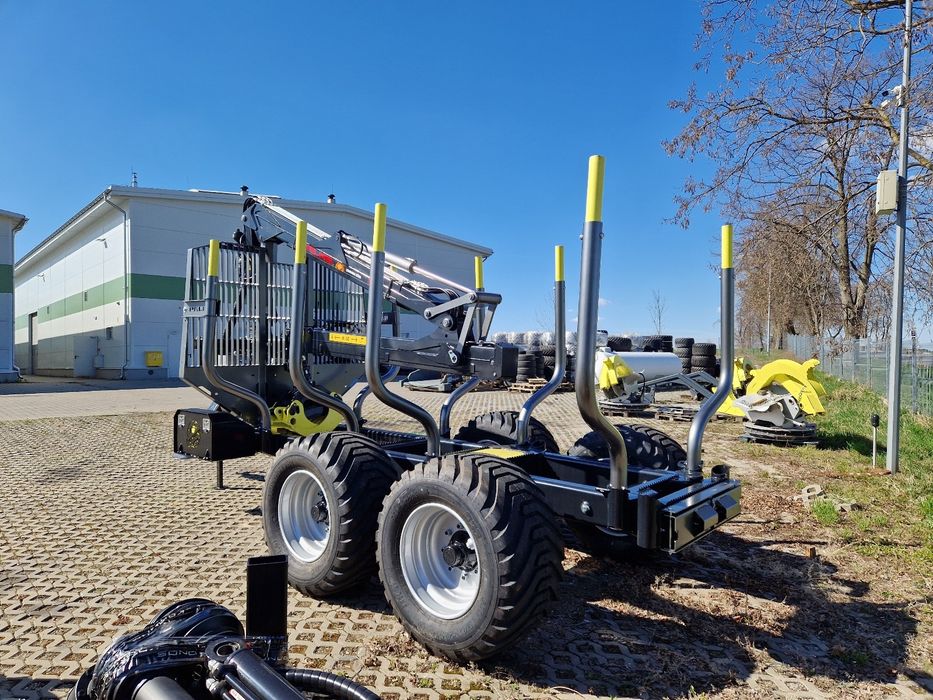PALMS 14D 5.75   Przyczepa leśna do drewna 14 ton z żurawiem 7,5 m