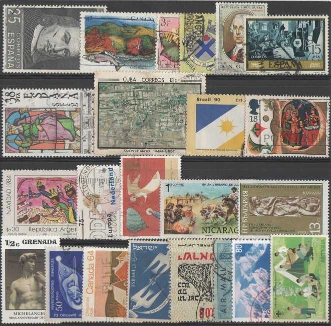 Filatelia: 124 selos mundiais