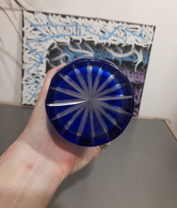 Ваза кобальт хрусталь 35см. ссср