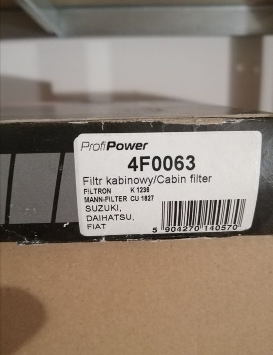 4F0063/PPF FILTR Kabinowy  Profipower
Nowy. 

FILTRON K1236
MA