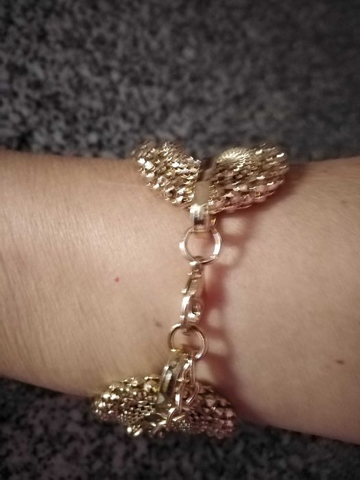 Bijuteria Pulseiras dourada entrelaçada e prateada