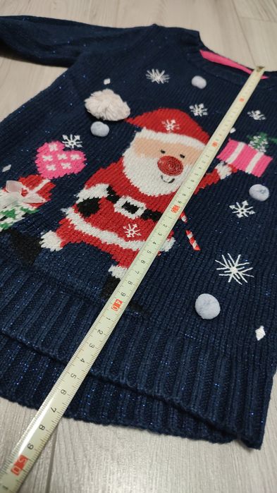 Sweter świąteczny Mikołaj sweterek dziewczęcy 110