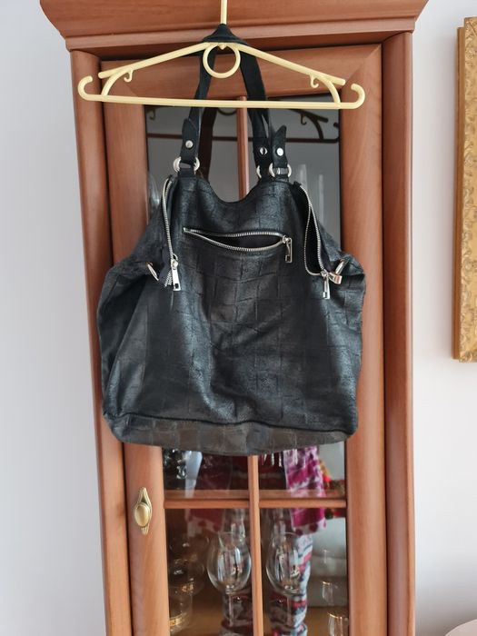 Torba shopperka ze skóry naturalnej,włoska