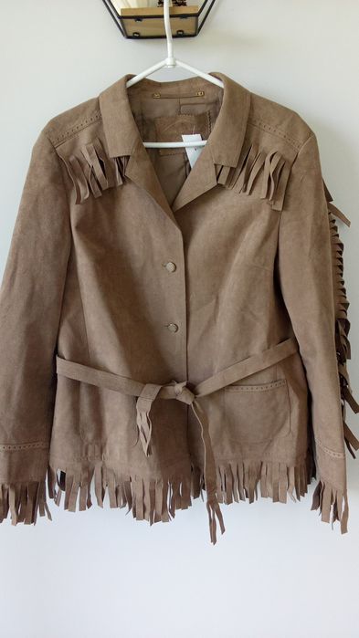 Irchowa kurtka ramoneska w stylu Boho  38/40