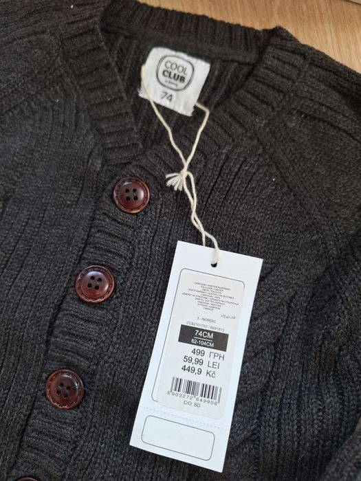 Komplet 2 swetry świąteczne zimowe r. 74 NOWE cool club