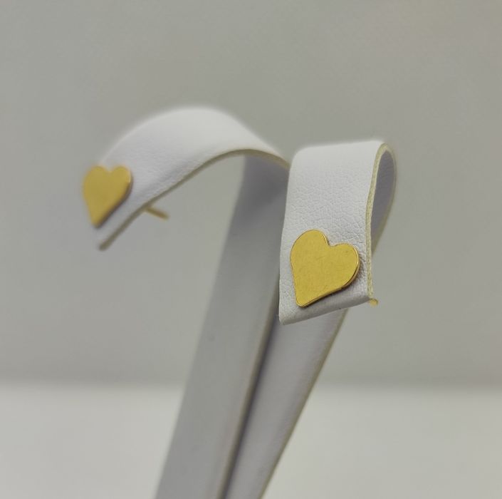 Nowe złote kolczyki, sztyfty. Piękne serduszka, serca. Złoto 14k/585