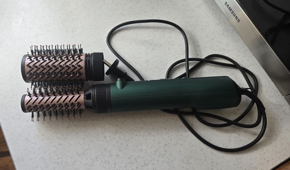 Фен щітка для волосся 2в1 обертовий стайлер браш набір для сушіння