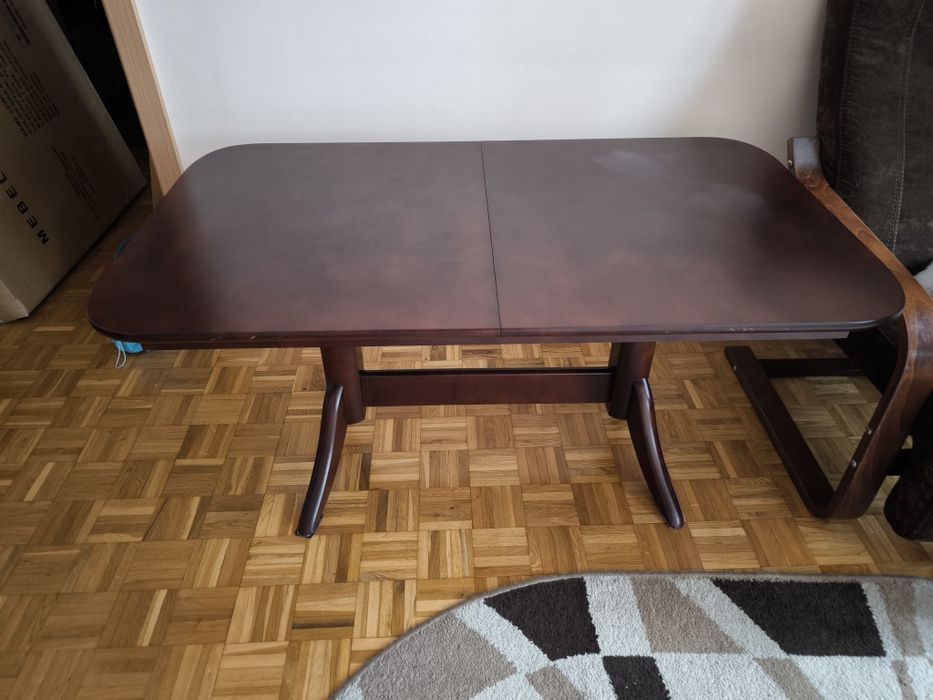 Stół i ława rozkładana regulowana wysokość, lite drewno.Wymiary 120x70