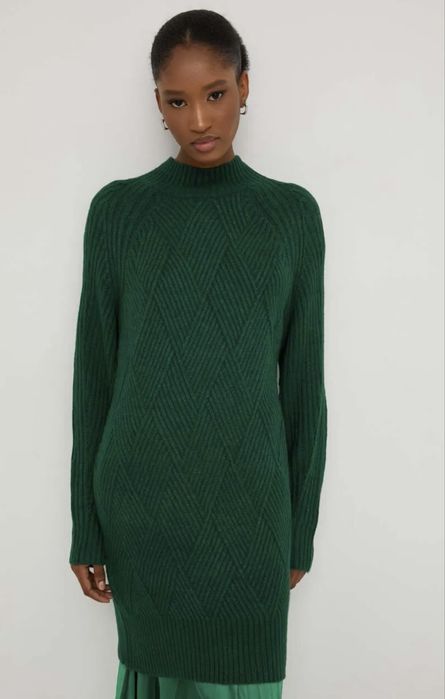 Сукня вязана бежевий , смарагд , рудий