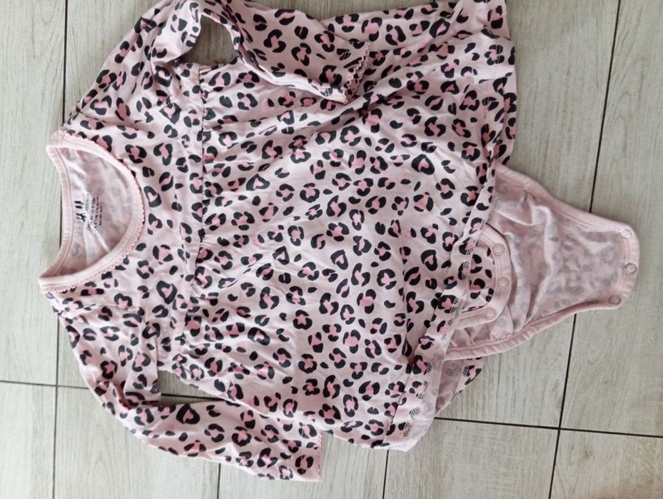 Body sukienka w panterkę H&M 80