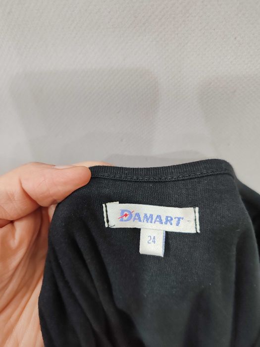 Czarna wygodna sukienka midi Damart rozmiar 52 bawełna