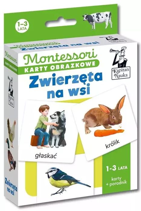 Montessori. Karty obrazkowe Zwierzęta na wsi (1-3 lata). Kapitan Nauka