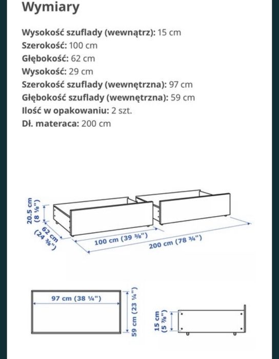 Szuflada pod łóżko MALM