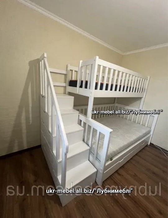 Ліжко двоповерхове деревʼяне"Умка",кровать двухярусная