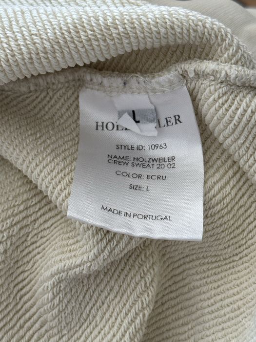 Bluza Holzweiler L crewneck haft big logo ecru masełkowa designer