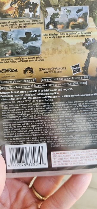 Transformers: Revenge of the Fallen ps 3