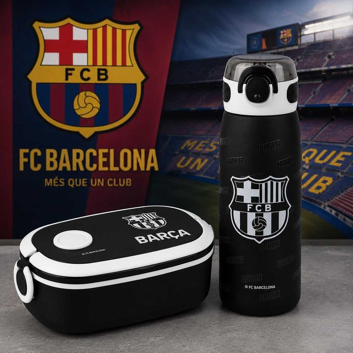 FC Barcelona Термос з трубочкою 600мл + Ланчбокс для їжі