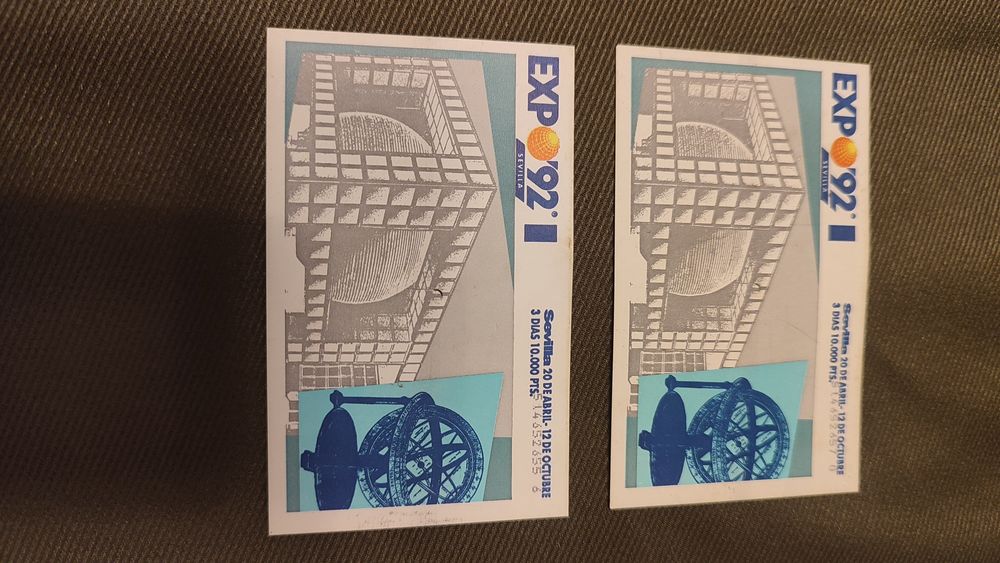Dois bilhetes Expo'92 Sevilha