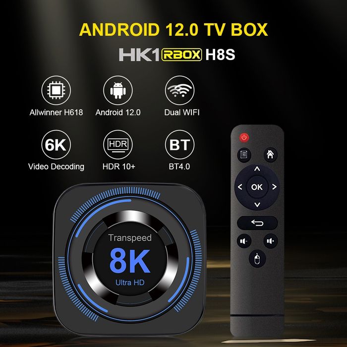 ТВ приставка Transpeed 8K, 4Гб/32Гб, 4 ЯДРА Android  Смарт ТВ Vontar H618