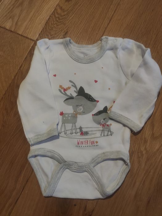 Dwa body niemowlęce, świąteczne Pepco r.62
