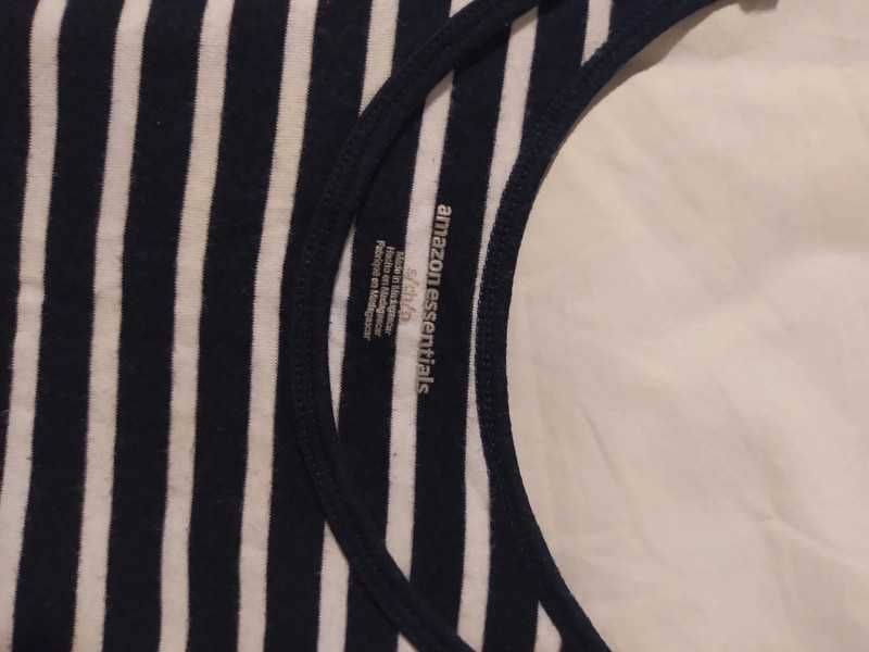 Blusa Alças Riscas preta e branca Amazon Essentials