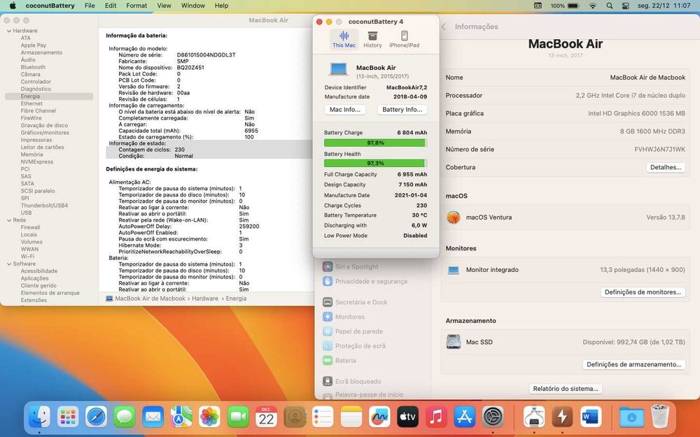 MacBook Air 13” RARO | Intel i7 2,2 GHz | 1 000 Go SSD Rápido