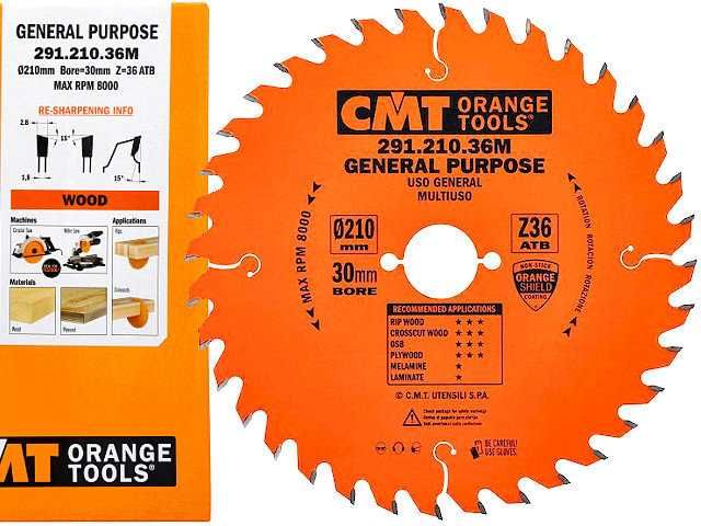 CMT 291.210.36M Tarcza do cięcia drewna Laminatu Piła Widia 210x30 Z36
