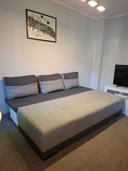 Sofa z funkcją spania szara grafit
