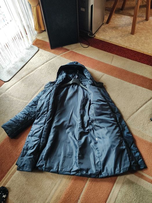 Firmowa długa kurtka / krótki płaszczyk  granat - New Design