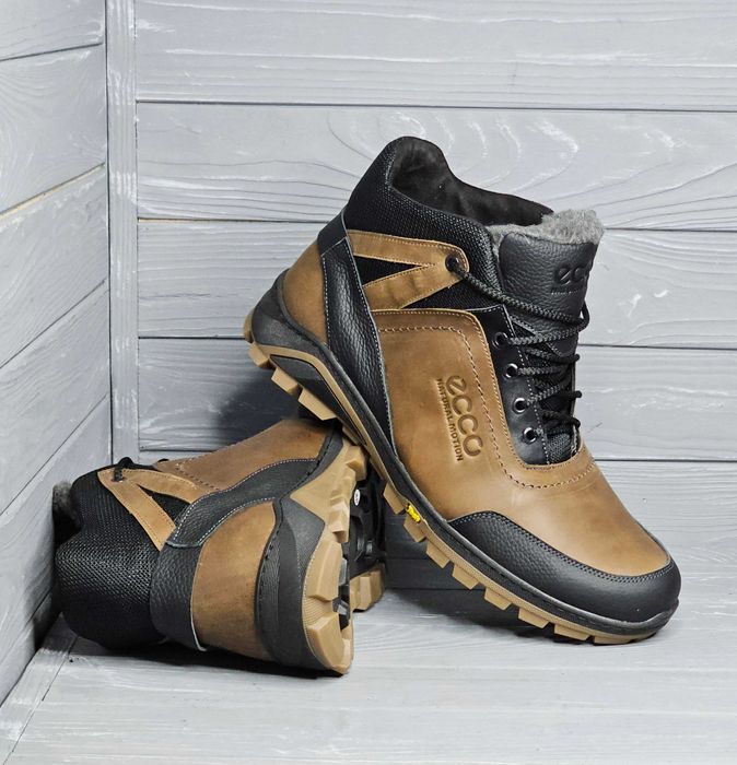 39-50р! Кожаные мужские прошитые черные коричные зимние ботинки баталы