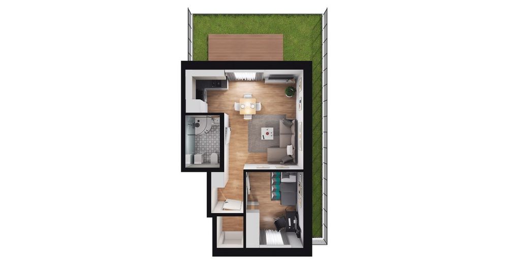 2-pokojowy apartament inwestycyjny 36m2 + ogródek